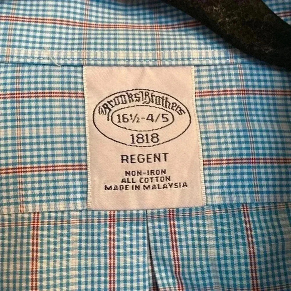 Brooks Brothers men’s button down - blue/white/red check -  like new - size 16.5 - Picture 2 of 7